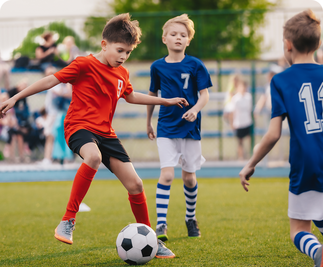 Kids playing football